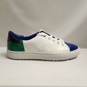 Tory Burch Sport Color Block Patent Leather Golf Sneakers (W Size 9)